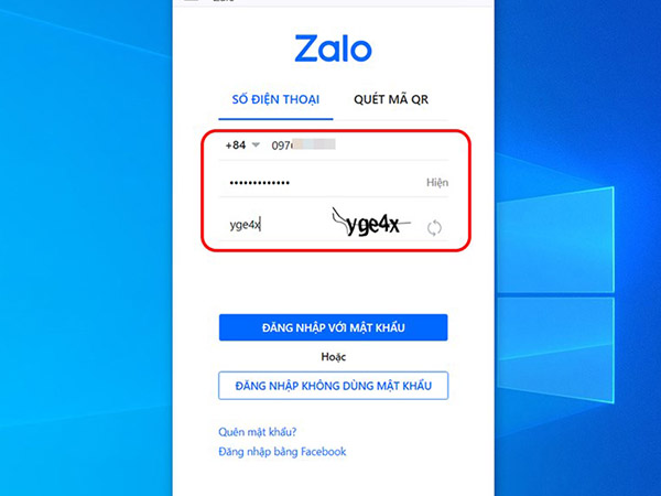 cách đăng nhập Zalo trên máy tính bước 2