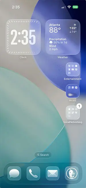 Tùy chọn biểu tượng ứng dụng trong suốt trên iOS 26