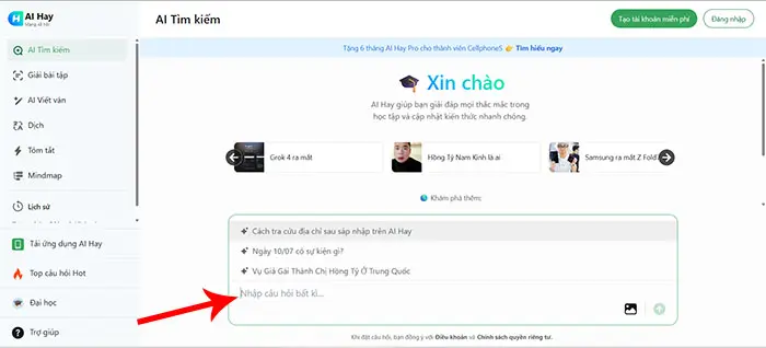 Trên website AI Hay