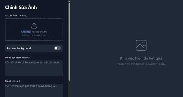 Giao diện của ứng dụng